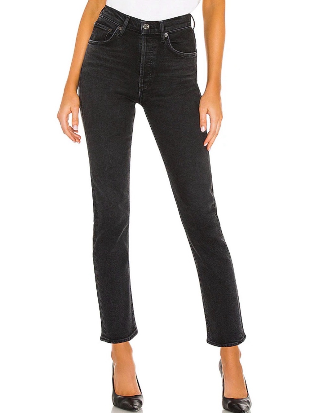 AGOLDE Riley Straight Crop Organic Cotton Denim Jeans